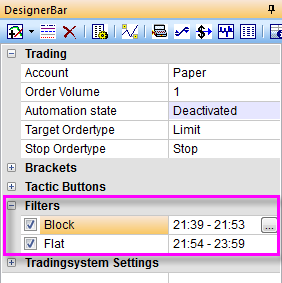 Reject signals from a trading strategy. Trade only during defined time periods.